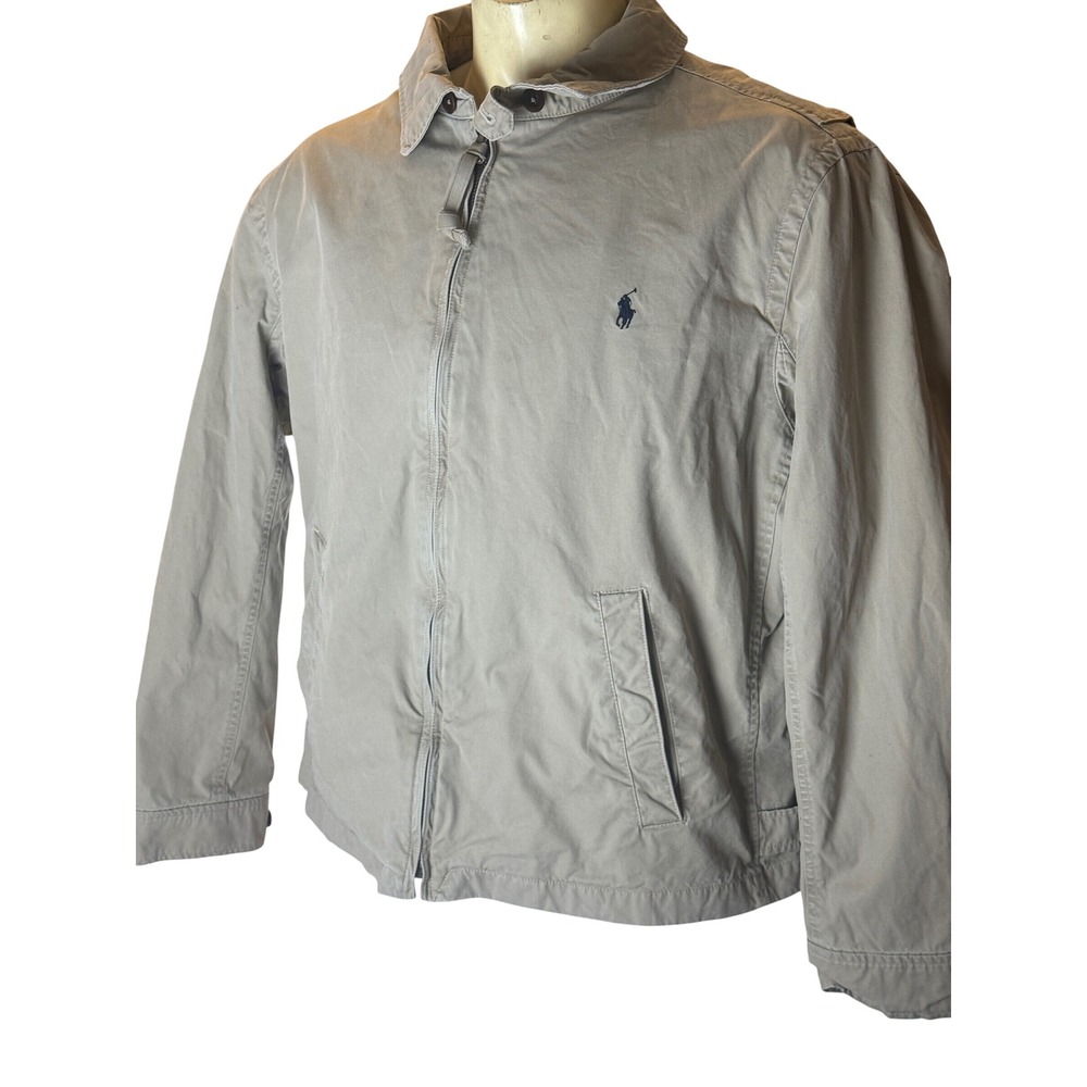 Polo Ralph Lauren Mens Khaki Tan Canvas Harrington Jacket Full Zip Coat XL